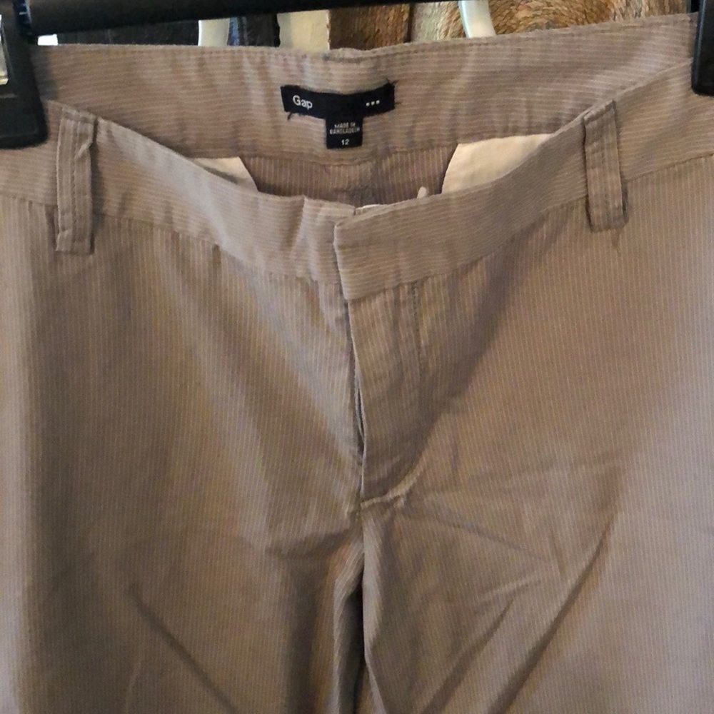 Subtle stripe wide leg dress pant